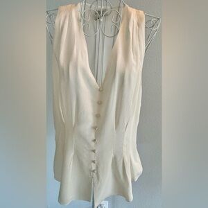 Joie 100% Silk Poplin Blouse/Vest Size L